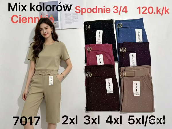 Spodnie 3/4 duże rozmiary damskie Roz 2XL-6XL, Mix Kolor Paczka 12 szt
